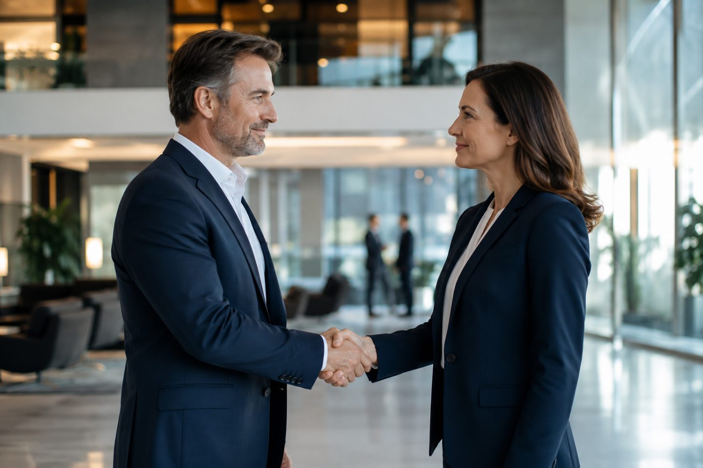 Executives shaking hands